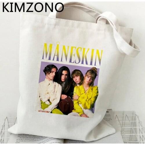 Maneskin shopping bag tote recycle bag jute bag handbag eco bolsas de tela bag foldable sac cabas jute tote custom