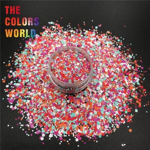 TCT-394 Matte Color Chunky Mix Hexagon Nails Glitter Nail Art Decoration Body Art Henna Tumbler Crafts DIY Festival Accessories