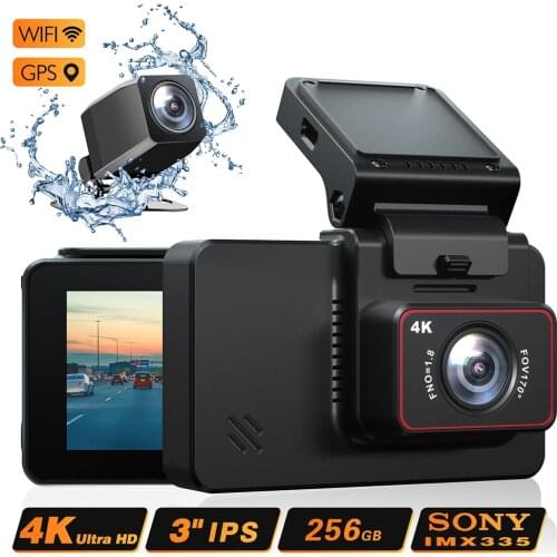 Kingslim 3" Car DVR Camera D4 Dual Dash Cam Wi-Fi GPS Auto Digital Video Recorder Dashcam Camera Touchscreen G-Sensor Car DVRs