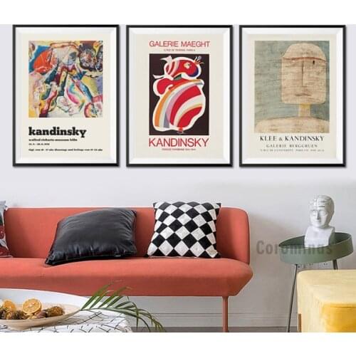 Wassily Kandinsky Poster Vintage 1960s Galerie Berggruen Exhibition Museum Canvas Print Abstract Painting Wall Picture Decor