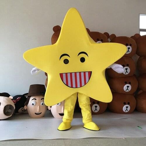 Yellow Star Mascot Costume For Adults Christmas Halloween Cartoon Outfit Fancy Dress Suit