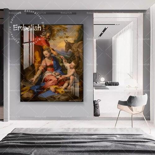 1 Pieces Mary and Jesus Christ Wall Art Posters For Living Room Modern Home Decor HD Canvas Paintings Wall Art Picture Artworks