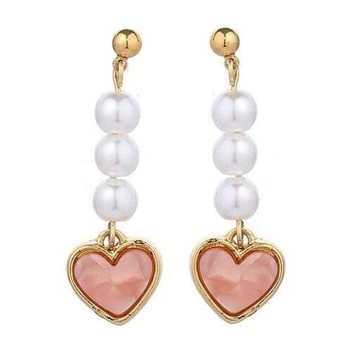 10 pair /lot wholesale fashion jewelry metal pearl heart Earrings