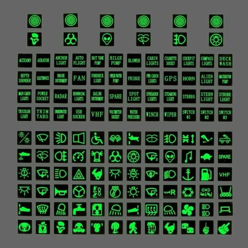 120 Sticker Rocker Switch Label Decal Circuit Panel Luminous Sticker For Car Marine Boat Truck Instrument Switches Relays Decor