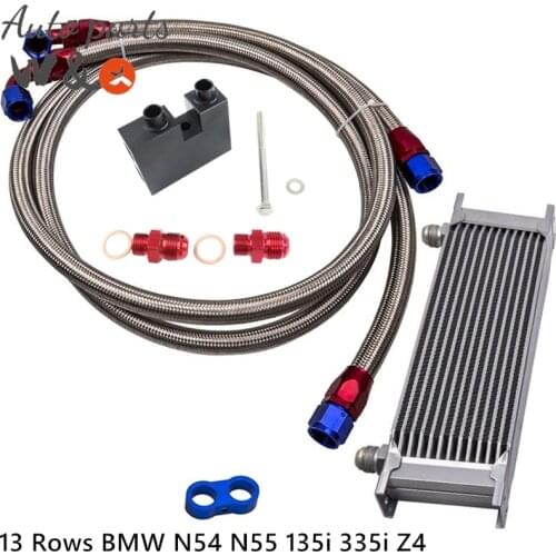 13 Row Oil Cooler For BMW N54 N55 135i 335i Z4 Engine Oil Radiator 10-AN Aluminum OC-UOL13-7SL