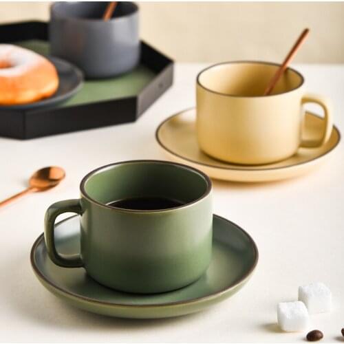 2021 Porcelain Coffee Cup with Saucer Vintage Coffee Tea Cup Ceramic Cup Coffee Cup Mug Tea Cup for Office Home Gift 250ml