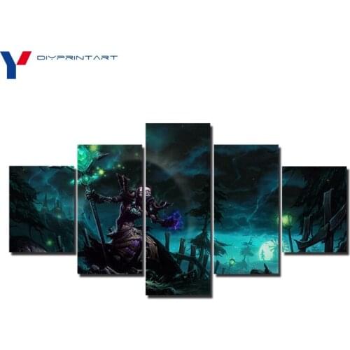 World Warcrafts Character Undead 5 Panel Modern Art Game Poster Home Decoration Paintings for Livingroom A0599