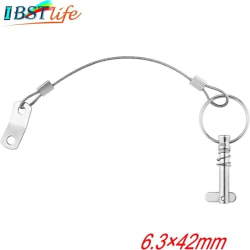 6.3mm 1/4 inch Quick Release Pin with Lanyard for Boat Bimini Top Deck Hinge Marine hardware Stainless Steel 316 Boat