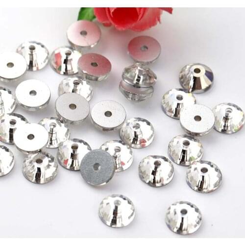 360Pcs/Bag High Quality Handmade Crystal Glass Round Middle Hole Flatback Sew On Rhinestones For Wedding Dress Accessories DIY