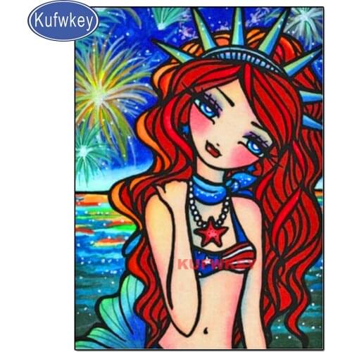 Cartoon Big Eye Girl Diamond diamond painting embroidery full drill cross stitch square Round diamond Fairy,wall decoration gift