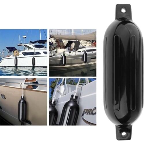 Inflatable Boat Fender Bumper PVC Dock Shield Protection Cushioning Black Inflatable Center Hole Bumper Mooring Protection