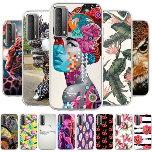 For Huawei P Smart 2021 Phone bags Cover For Huawei Y7A Soft TPU Coque Capa Animal Painted Phone Fundas Bumper