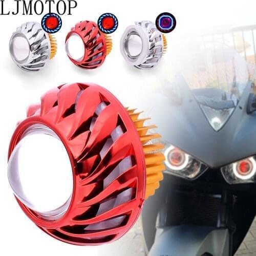 Hi/Lo Beam Motorcycle Headlight LED Dual Halo Angel Devil Eye Moto Lamp For KAWASAKI Z900 Z650 Z800 NINJA 250 300R 300 Z250 Z300