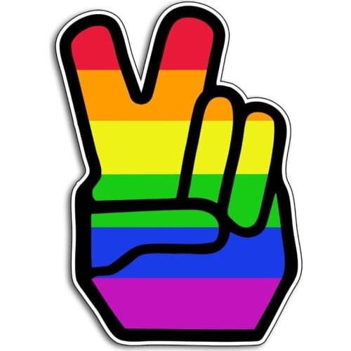 Gay Pride Rainbow Flag Peace Sign Sticker Love Car Cup Window Bumper Equal Decal