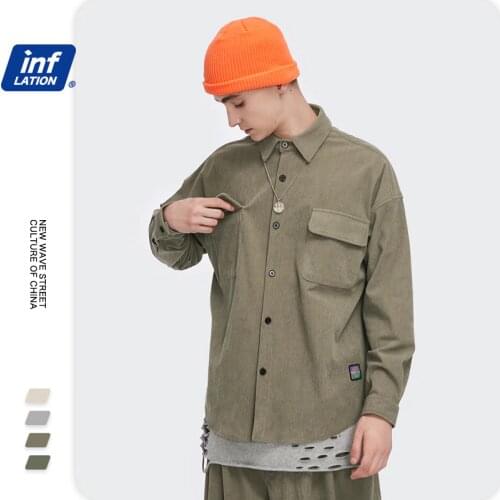 Мужские вельветовые рубашки INFLATION China At AliExpress