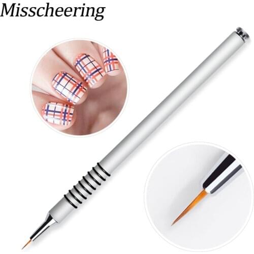1Pcs Stripe Handle Nail Art Liner Painting Pen Flower Drawing Lining Brushes for UV Gel Polish DIY 3D Tips Design Manicure Tools