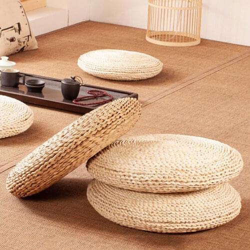 Meditation Mat Weaving Rattan Tatami Chair Cushion Thick Straw Woven Rattan Rattan Futon Round Seat Pier Woven Straw Bay Window