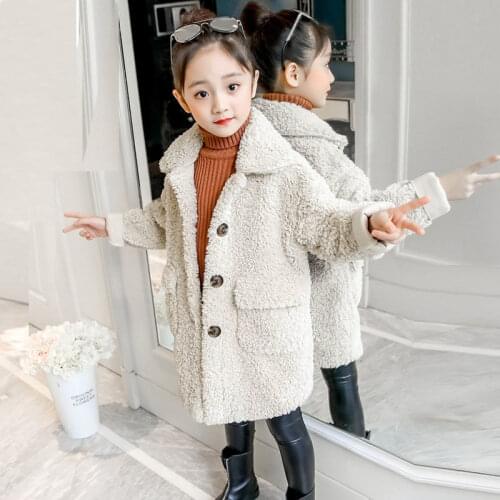 Girls Jacket 2020 Autumn Winter Jackets For Girls Wool Coats Fashion Children Clothing Girls Outerwear Coat 6 8 10 12 13 Years