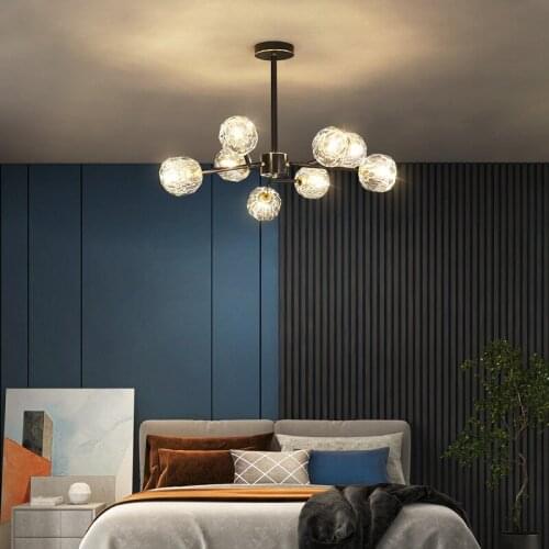 All copper living room chandelier Nordic home living room dining room lamps modern minimalist creative light luxury bedroom net