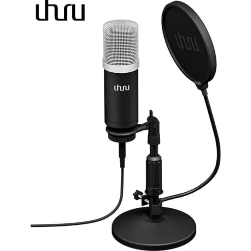 UHURU USB Microphone Streaming Podcast PC Microfono Professional 96KHZ/24Bit Studio PC Mic for Skype Youtube Gaming Recording