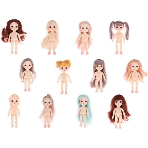 Cute 16cm 1/12 Dolls Baby Naked Girl Fashionable Toy Moveable Jointed Dolls Girl Dolls For Girls