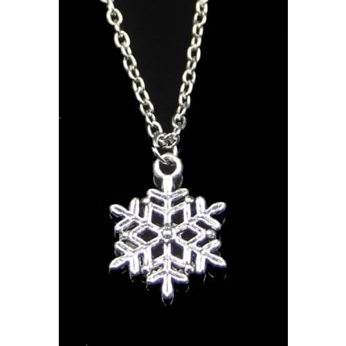 Fashion 22*16mm Snow Snowflake Pendant Necklace Link Chain For Female Choker Necklace Creative Jewelry party Gift