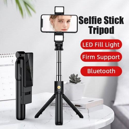 2021 NEW 4 In 1 Wireless Bluetooth Selfie Stick with Tripod Foldable Monopods Universal for Smartphone Hot Selfie Stick Tripod