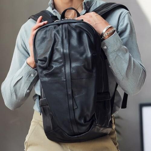 2020 New Style Leather Backpack Young MENS Cool Travel Bag Versatile School Bag Fashion Cowhide Female Backpack Genuine Leather