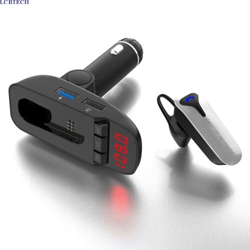New Wireless Bluetooth Headset FM Transmitter Car Kit MP3 Radio Adapter Supports TF SD Card And USB Charger For All Smartphones