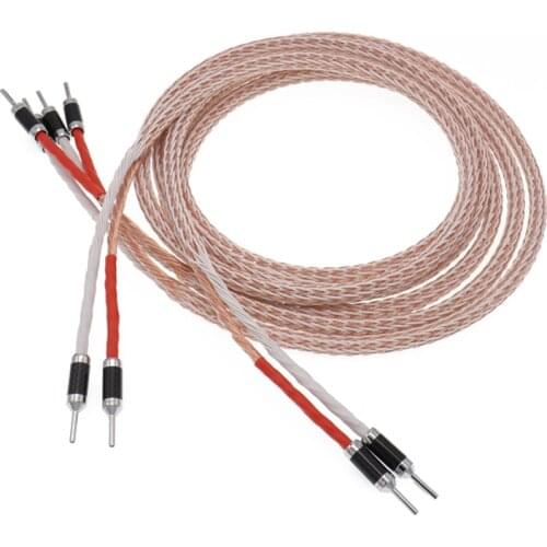 Pair 8TC 5N Pure copper Speaker cable hifi audio speaker wire loudspeaker cable