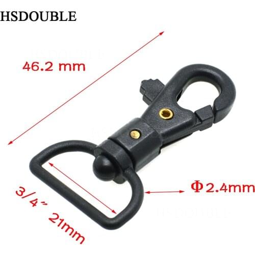 500pcs/lot 3/4" Plastic Rotating Swivel Snap Hook Black For Weave Paracord Lanyard Buckle Webbing Bag Accessory
