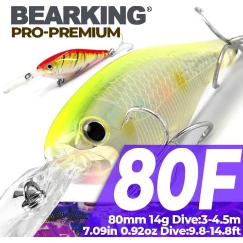 Perfect 5pcs/lot bearking professional fishing tackle fishing lures,80mm/14g,bearking 3-4.5m,each lot 5pcs different colors