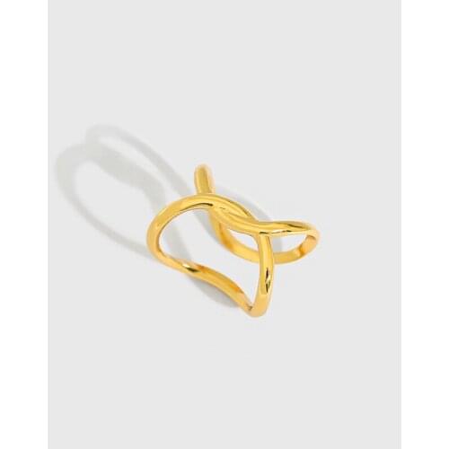 Korean Style Simple and Versatile X-Shaped Interlaced S925 Sterling Silver Ear Clip Ear Clip Female Ear Stud without Ear Hole