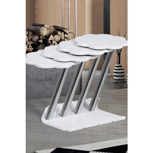 Modern 4 Pcs Daisy Zigon coffee table-White coffee tables table basse furniture living room table