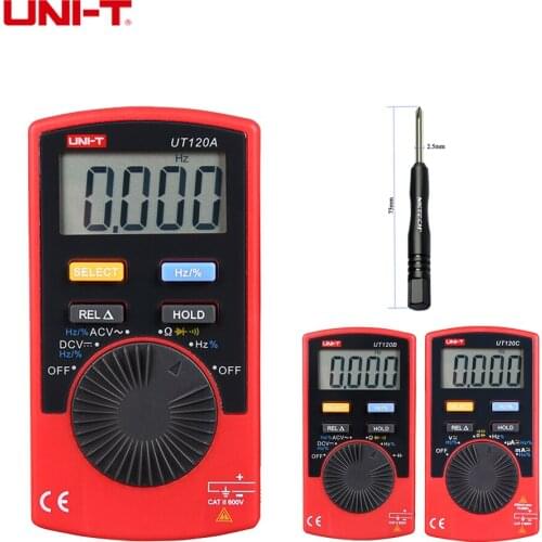 UNI-T Digital Multimeter UT120C UT120B UT120A Mini Pocket Auto Range AC/DC Voltage Current Resistance Capacitance Frequency Test