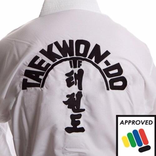 2020 Hot Sale ITF approved Taekwondo Student Uniform Doboks With Design Embroidery Kimono Pattern Cotton Uniform For Adult kids