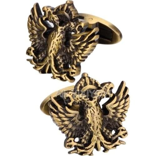 YIXIYOYI Vintage Gold Silver Color Flying Eagle Cufflink for Mens Shirt Cuff Metal Cufflinks For Man Party Punk Male Gift
