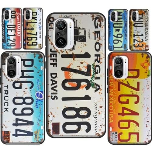 Retro Funny License Plate For POCO F3 M3 POCO X3 Pro Case For Xiaomi Mi 11 Lite Note 10 Mi 9T 10T Pro Back Cover