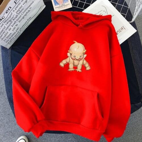 Angel baby Hoodies Women Printed Vintage Plus Size Red Sweatshirts Hoodie Tops Fashion Long Sleeve Unisex Clothes Women S-3XL