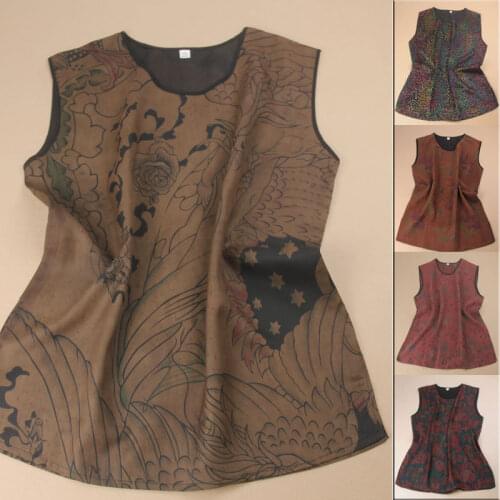 2016 cool summer silk quality womens sleeveless silk vest vintage o-neck all-match tortoise female top