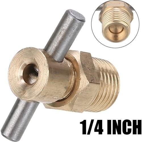 1pc 1/4" NPT Brass Drain Valve 12mm Diameter Replacement Part For Air Compressor Tank