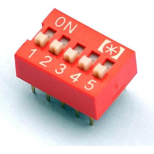10 pcs/lot ) 5 Way DIP Switch, 5 Position 10 pin PCB Mountable