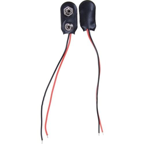 10Pcs Practical 10CM I Type 9V Battery Snap Holder Clip Connector Hard Shell Cable Lead