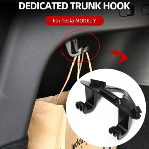 2021 Car Accessories For Tesla Model Y Front Trunk Hook Modified Trim Free Install Load-bearing Cargo Rear Bag Holder Hanger