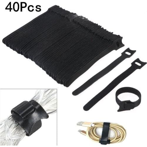 40Pcs Reusable Nylon Cable Ties Cable Management For Computer Mouse TV Cable Fastener