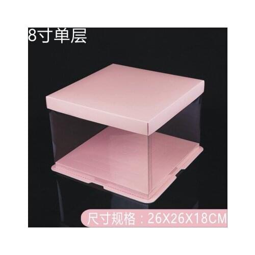 5pcs 6-8-10 inch birthday Cheese cake box gift /snack / Portable boxes with nets