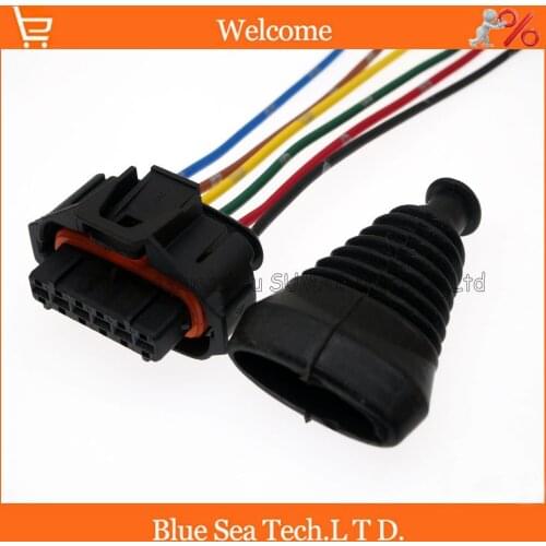 5 PCS 6 Pin 3.5mm Auto senser plug,diesel common rail injector/intake pressure plug with cable and sheath for Bosch connector