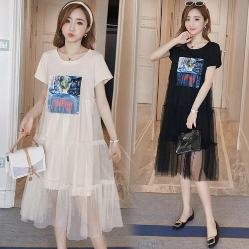 6263# Maternity Clothes Nursing Dress Summer Gauze Patchwork Dress for Pregnant Women Pregnancy Clothes Breastfeeding Dress