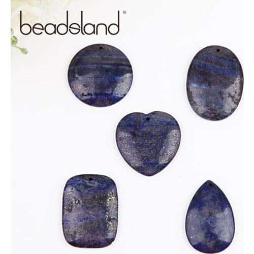 Beadsland Lapis Lazuli Nature Stone Pendant DIY Fashion Necklace For Woman Girl Gift 40382