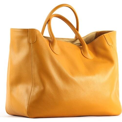 Oversize Tote Bag for Women Genuine Leather Handbags and Purses Cowhide Brown Large Shopper Bag Female Travel Handbag 2021 New